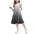 thumbnail image 2 of JUSLIO Dresses for Girls A Line Dresses Casual Crew Neck Short Sleeve Dress Size 4 Y, 2 of 8