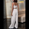 thumbnail image 4 of Conjuntos Casuales de Dos Piezas para Mujer, Camiseta Sin Mangas con Cuello en V y Cintura Elástica, Chándal de Verano con Bolsillo. S, 4 of 8