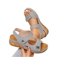 thumbnail image 6 of Xdegoge Wedge Sandals for Women Summer Hook and Loop Straps Metallic Hardware Platform Walking Shoes Open Toe Casual Beach Dressy Footwear Non Slip Sole Ladies Sandals, 6 of 7