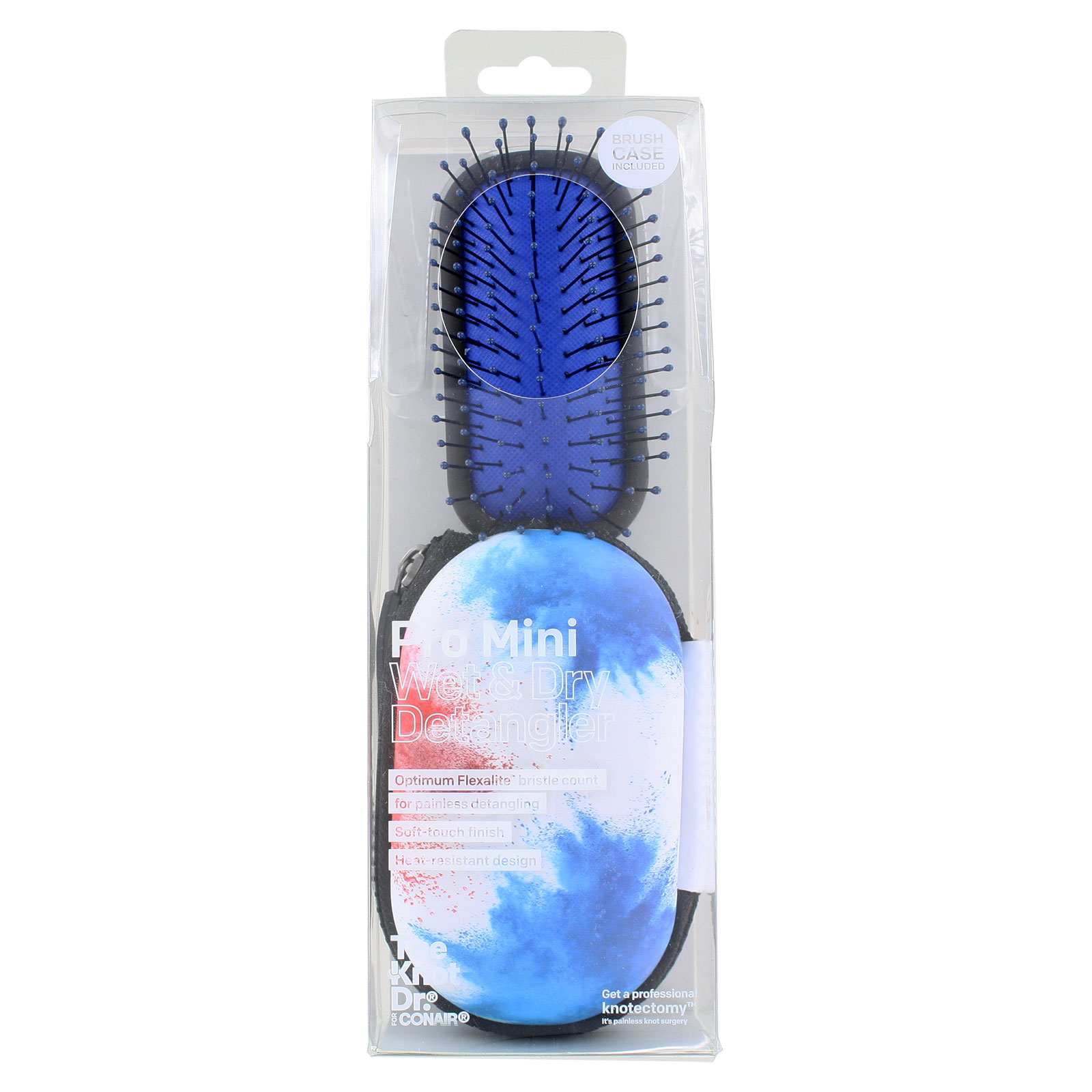 Conair The Knot Dr. Pro Mini Wet & Dry Detangler Hair Brush with Case