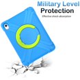 thumbnail image 7 of Kids Case for iPad 10th Gen 10.9 inch 2022, Ring Multi-Functional Grip Stand Shockproof Full-Body Rugged Protective Hybrid Case Cover for iPad 10th Generation,Blue + Green, 7 of 7