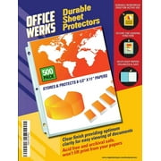 OfficeWerks Clear Sheet Protectors, 8.5" x 11", 500 Pack, durable, Top Load, Reinforced Holes, Acid-Free/Archival Safe