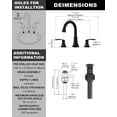 thumbnail image 6 of WOWOW 8 in. Widespread Double Handle Bathroom Faucet with Drain Kit Included in Matte Black, 6 of 7