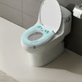 thumbnail image 5 of SHENGXINY Toilet Seat Cover Pads Stretchable Washable, Lovely Foam Warm Washable Non-Slip Universal Toilet Pad Blue 16.5x16.5in, 5 of 6