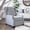 Gray, variant on Emma + Oliver Cream Fabric Upholstered Easy Push Back Recliner - Classic Wingback Design with Nailhead Accent Trim and Footrest