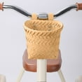 thumbnail image 6 of Clearance! Haidf Kids Bike Basket Front, Handwoven Rattan Bike Basket with Adjustable Leather Straps, Toddler Bike Basket for Boys Girls, Wicker Bike Basket, Bicycle Basket, 4.72 Inch, Pink, 6 of 10