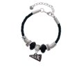 thumbnail image 2 of Delight Jewelry Acrylic 3/4" Black Cheer Megaphone Wife Celtic Knot Leather Bead Bracelet, 7"+2" Extender, 2 of 4