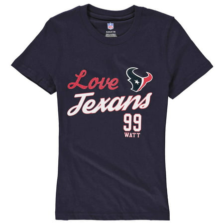 J.J. Watt Houston Texans Girls Preschool Glitter Live Love Team Player Name & Number T-Shirt -
