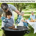 thumbnail image 3 of Blue Pioneer Flower Kitchen Oven Mitt and Pot Holder Sets 4 Pcs for Baking, Cooking and Grilling, Heat Resistant Up To 392 °F, 3 of 7