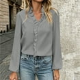 thumbnail image 4 of cocolona Blouses for Women Trendy Ruffle V Neck Long Sleeve Pullover Fall Shirts Fashion Casual Solid Color Fall Tops Outfits, 4 of 5