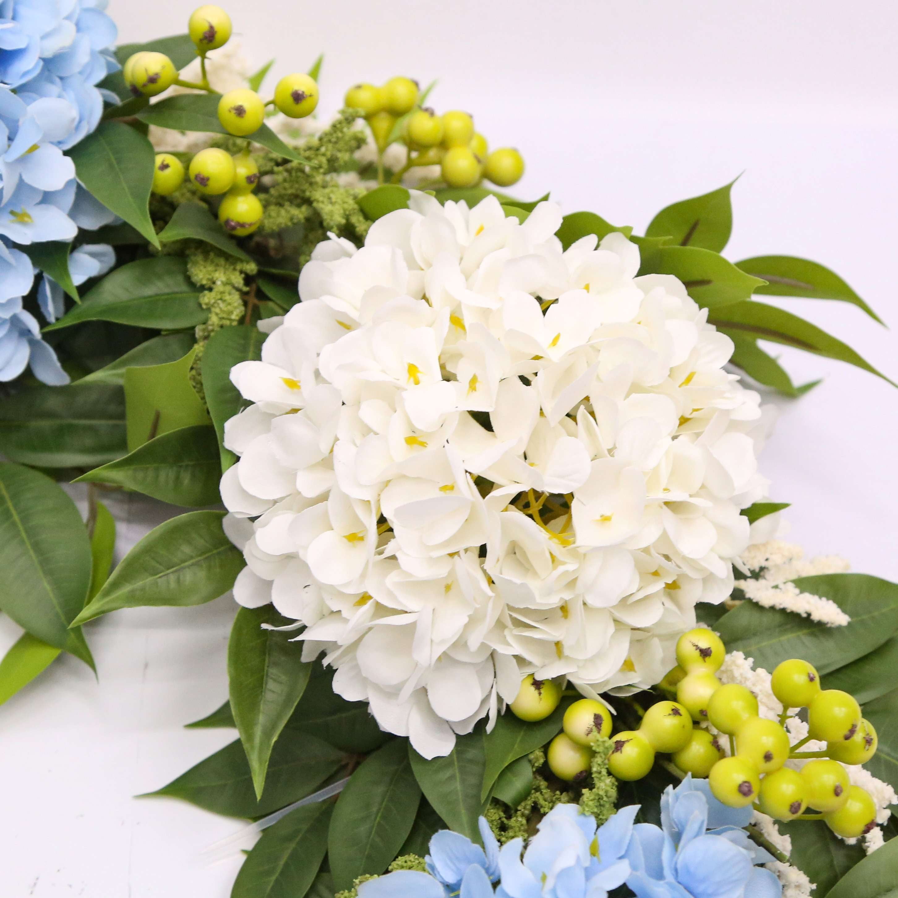 My Texas House Blue And White Artificial Hydrangea Wreath, 24