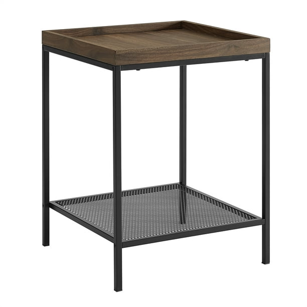Square Tray Side Table Dark Walnut