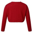 thumbnail image 2 of TiaoBug Kids Girls Knitted Bolero Cardigan Long Sleeve Shrugs Jacket Wedding Flower Dress Cover Up 2-13 Red 4, 2 of 7