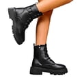 thumbnail image 5 of Xiaoxatg Women's Ankle Boots Stylish -On Fashion Casual Warm Platform Booties for Everyday Wear 6 Black, 5 of 9