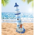 thumbnail image 5 of COTA Global Light Blue Stripes Lighthouse Decor - Handmade and Crafted Wooden Lighthouse Decoration with Crab, Decorative Beach Style Tabletop Centerpiece – 12.25 Inches, 5 of 7