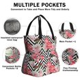 thumbnail image 3 of Pioneer Flower Floral Print Pattern Drawstring Lunch Bag Women - Drawstring Lunch Bag Insulated for Work Office - Stain-Resistant Large Lunchbags for Women with Multi-Pockets, 3 of 6