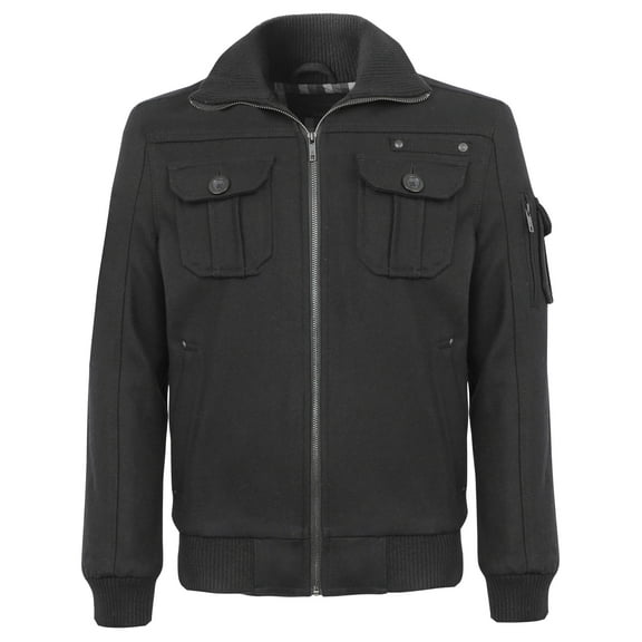 Ma Croix Mens Winter Military Commander Bomber Jacket with Two Front Pockets