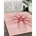 thumbnail image 3 of Ahgly Company Machine Washable Indoor Rectangle Transitional Pink Bubble Gum Pink Area Rugs, 6' x 9', 3 of 7