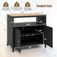 thumbnail image 4 of Patiojoy Outdoor Rattan Storage Cabinet Patio Sideboard Buffet Cabinet with Acacia Wood Countertop Black, 4 of 9