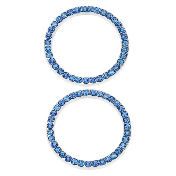 HEMOTON Blue Alloy and Rhinestone Push Start Button Cover for Car Use Compatible with Most Models