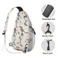 thumbnail image 3 of Sling Backpack,Halloween Dancing Skeletons Sling Bag with Water Bottle Holder,Waterproof Sling Bag for Men/Women with Headphone Jack for Hiking,Travel, 3 of 6