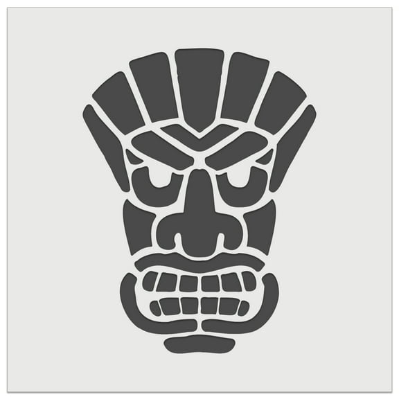 Tiki Mask Hawaii Luau DIY Cookie Wall Craft Stencil - 5.5 Inch