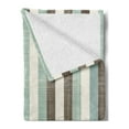 thumbnail image 2 of Retro Soft Flannel Fleece Blanket, Classical Vertical Stripes Pattern Texture Image Old Fashioned Display, Cozy Plush for Indoor and Outdoor Use, 50" x 60", Almond Green Brown Cream, by Ambesonne, 2 of 5