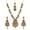 Black, variant on Sunsoul by Touchstone Indian Bollywood Floral Inspired Faux Blue Sapphire Rhinestones Designer Bridal Jewelry Necklace Set For Women in Antique Gold Tone.