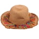 thumbnail image 4 of 1 sombrero de playa elegante con protección solar y borlas coloridas., 4 of 6