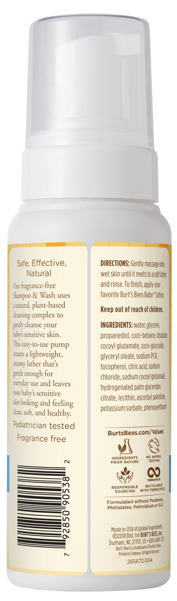 burt's bees baby foaming shampoo & wash