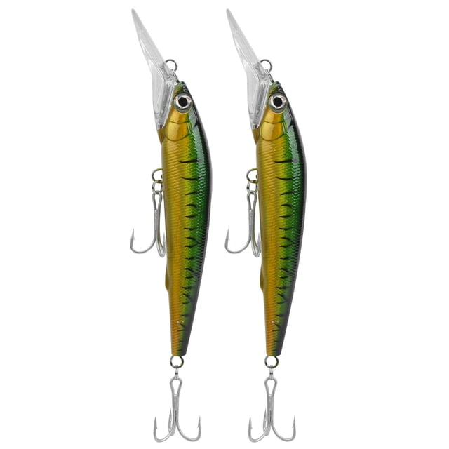 Cebo de señuelo de pesca, 2 piezas de señuelo de simulación artificial de plástico cebo de señuelo de pececillo verdadera excelencia Jadeshay A