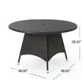 thumbnail image 3 of Caico Wicker Round Dining Table, Brown, 3 of 7