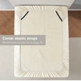 thumbnail image 6 of (2 pack) LammaLoe Extra Deep Pocket Twin XL Fitted Sheet Only, Fits 18" to 24" Mattress, Soft Microfiber Fitted Bed Sheet, Beige Cream, 6 of 8
