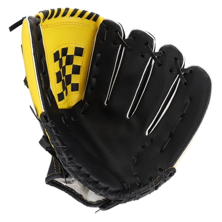 FELTECHELECTR Ball Glove Pu Yellow Black for Boys Baseball 1Pack