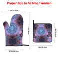 thumbnail image 4 of PUREYAH Oven Mitts And Pot Holders Sets, Kitchen Sacred Geometry Almond Oven Gloves Hot Pads Heat Resistant 4 Pieces, 4 of 6