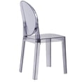 thumbnail image 6 of 2xhome Set of 4 Mid Century Modern Dining Room Side Chairs, Clear Transparent Ghost Accent Armless Lounge Chairs, Smoke, 6 of 8
