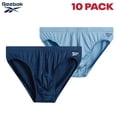 thumbnail image 3 of Reebok Men's Underwear - Low-Rise Quick Dry Performance Briefs (10 Pack), Size Small, Blues/Charcoal, 3 of 6