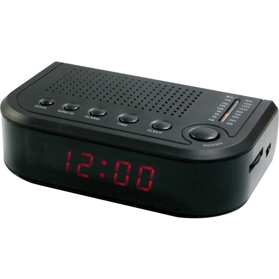 Sylvania SCR1388B-BLACK Compact AM//FM Alarm Clock Radio w// Digital LED