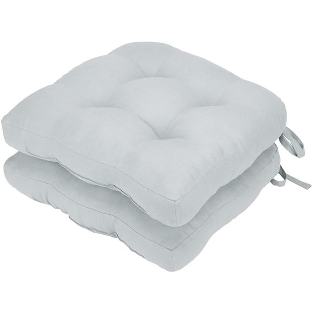 Linen Chair Cushions For Dining Chairs 2 Pack Ffiy Outdoor Chair Seat Cushions With Full Length Ties For Non Slip Support Patio Chair Pads Comfy And