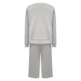 thumbnail image 5 of felwors Women Modal Fall 2 piece outfits Oversized Sweatshirt Wide Leg Pants Grey, L, 5 of 5