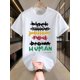 thumbnail image 1 of Men'S Casual Cotton T-Shirt with Creative Equality Print, Crew Neck, Slight Stretch, Regular Fit, Summer Knit Fabric Top - 100% Cotton, 220g/m2, 1 of 6