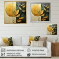 thumbnail image 4 of Designart "Foliage With Golden Geometric Elements I" Leaves Floater Framed Canvas Wall Art, 4 of 5
