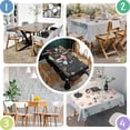 thumbnail image 4 of Red Mushroom Leaf Black Pattern Rectangle Tablecloth 60"x84",Waterproof Polyester Rectangle Table Cloth, Wipeable Spillproof Polyester Tablecloth for Dining, Camping, Indoor and Outdoor, 4 of 5