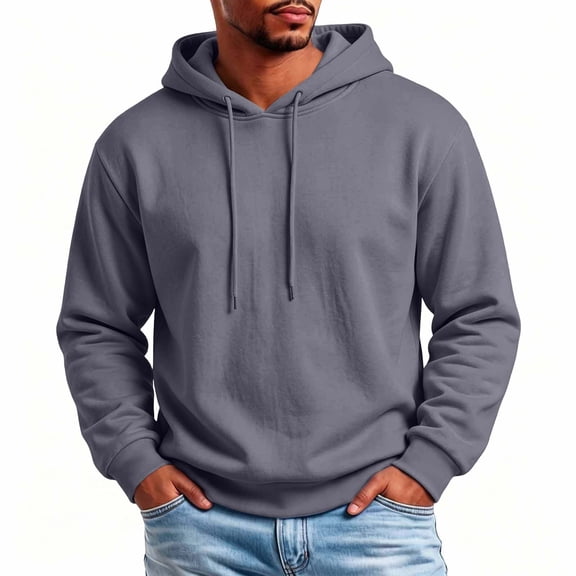 Trikvn Men's Classic Pullover Hoodie Long Sleeve Basic Hooded Sweatshirts with Drawstring and Kangaroo Pocket Casual Comfortable Activewear for Workout Lounge Fall
