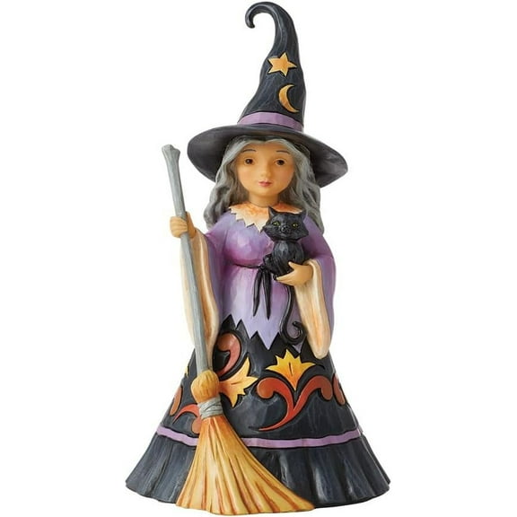 Enesco Jim Shore Heartwood Creek Four Seasons Sweet Little Witch Figurine, 7in H