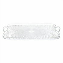 EcoQuality 18"x13" Pixel Tray w/ Handles Clear Tray – Disposable Serving Platter for Catering, Parties, Events, Buffets, Weddings, Banquets, Food Display, Lightweight and Durable (1)