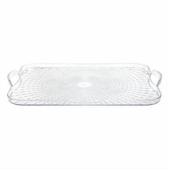 EcoQuality 18"x13" Pixel Tray w/ Handles Clear Tray – Disposable Serving Platter for Catering, Parties, Events, Buffets, Weddings, Banquets, Food Display, Lightweight and Durable (1)