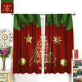 thumbnail image 2 of Christmas Curtains Winter Red Green Striped Plaid Red Fruit Snowflake Window Treatments for Bedroom Kitchen Living Room Cafe Home Drapes 2 Panels Rod Pocket 84x84 Inch, 2 of 8