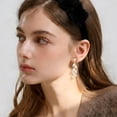 thumbnail image 5 of APSVO 18K Gold Plated Drop Earrings for Women CZ Lightweight Hypoallergenic Post Dangle Earrings Prom Wedding Birthday Graduation Jewelry Gifts Teen Mom Bride Bridesmaid Girlfriend Wife, 5 of 7