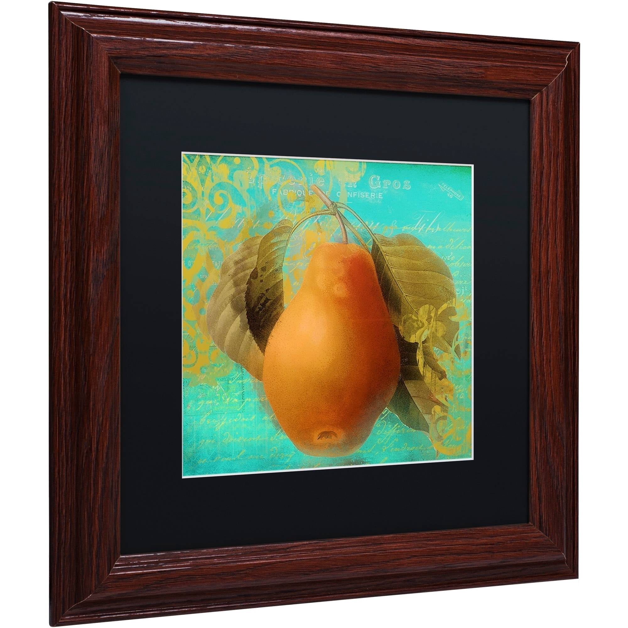 Trademark Fine Art "Glowing Fruits IV" Canvas Art by Color Bakery Black Matte, Wood Frame